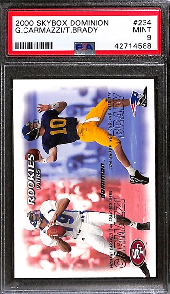 Lot of (2) 2000 Skybox Dominion Tom Brady #234 Rookie Cards - PSA 9 & SGC 9