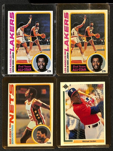 Lot of (100) Assorted Basketball Cards from 1972-1992 w. 1972 Topps Dr J. AS #255 & 1980-81 Topps NBA Team Pin-Up Posters Complete Set 