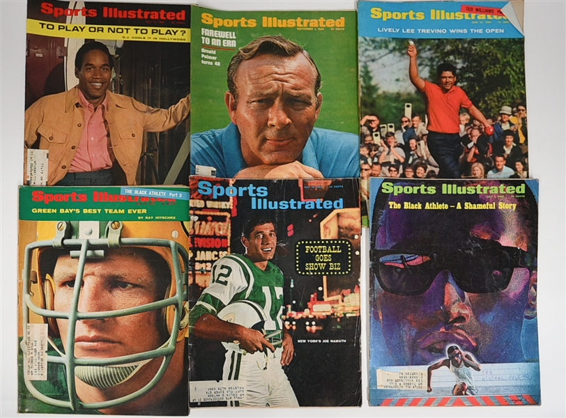 Lot of (41) 1955-1970 Sports Illustrated Magazines w. Ted Williams, Hank Aaron, Nameth, Butkis, Arnold Palmer, OJ Simpson & Bobby Hull