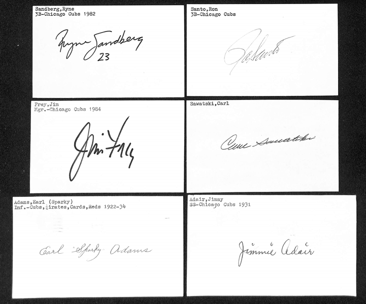 Lot of (40+) Signed Baltimore Orioles Index Cards inc. (2) Eddie Murray, Jim Palmer, Earl Weaver, Paul Blair, Boog Powell, Fred Valentine, Jim Pyburn, Jerry Adair, + (JSA Auction Letter)