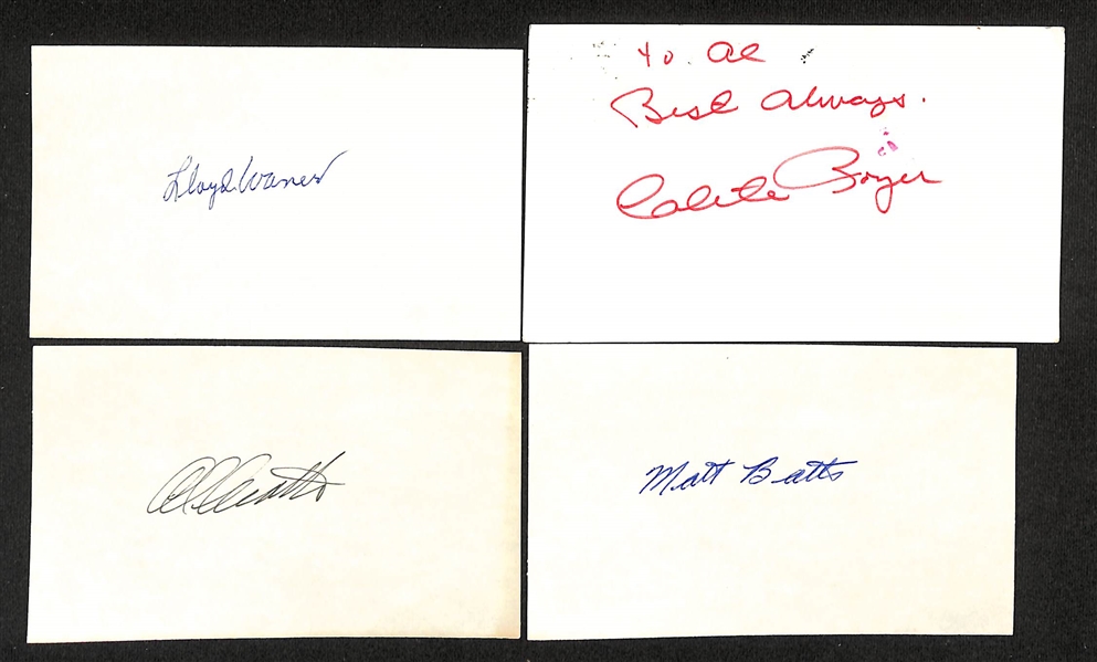 Lot of (500+) Signed Baseball Index Cards inc. Dave Bancroft, Jeff Bagwell, Paul Moliter, George Kelly, Lloyd Waner, + (JSA Auction Letter)