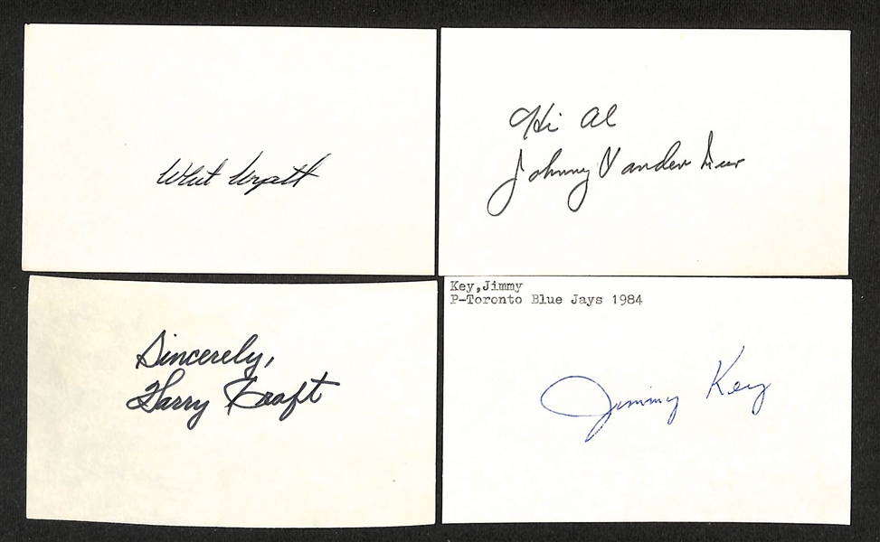 Lot of (500+) Signed Baseball Index Cards inc. Dave Bancroft, Jeff Bagwell, Paul Moliter, George Kelly, Lloyd Waner, + (JSA Auction Letter)