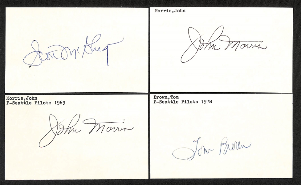 Lot of (500+) Signed Baseball Index Cards inc. Dave Bancroft, Jeff Bagwell, Paul Moliter, George Kelly, Lloyd Waner, + (JSA Auction Letter)