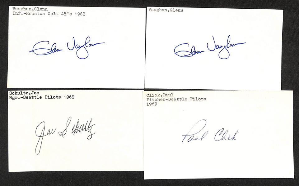 Lot of (500+) Signed Baseball Index Cards inc. Dave Bancroft, Jeff Bagwell, Paul Moliter, George Kelly, Lloyd Waner, + (JSA Auction Letter)