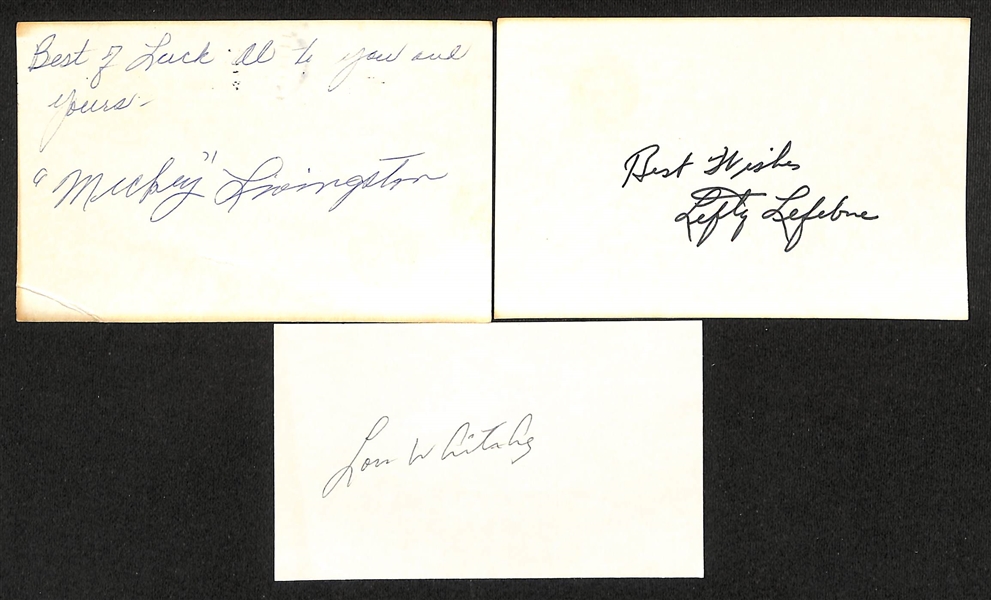 Lot of (500+) Signed Baseball Index Cards inc. Dave Bancroft, Jeff Bagwell, Paul Moliter, George Kelly, Lloyd Waner, + (JSA Auction Letter)