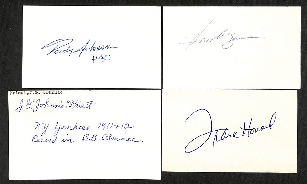 Lot of (300+) Signed Baseball Index Cards inc. Randy Johnson, Harold Baines, Johnnie Priest, Frank Howard, George Foster, Cal Abrams, + (JSA Auction Letter)