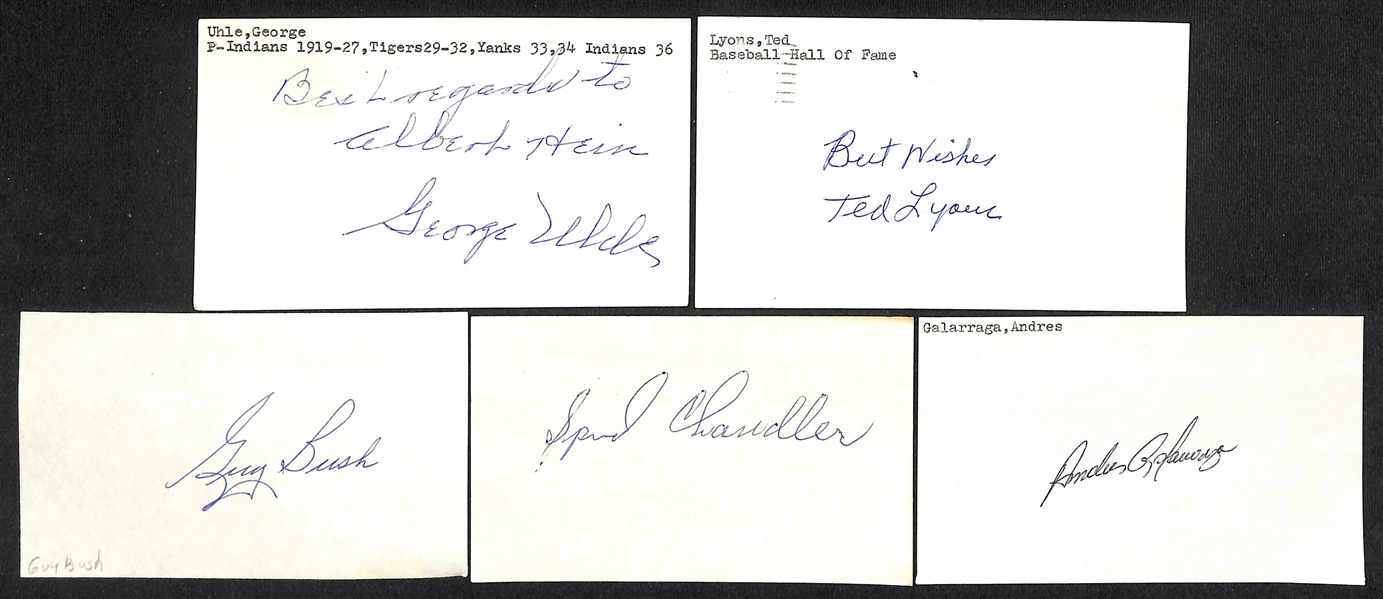 Lot of (300+) Signed Baseball Index Cards inc. Randy Johnson, Harold Baines, Johnnie Priest, Frank Howard, George Foster, Cal Abrams, + (JSA Auction Letter)