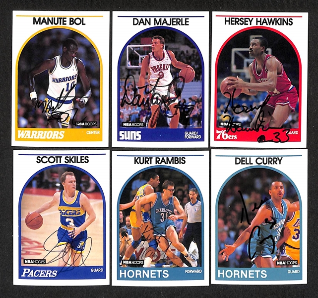 Lot of (65+) Signed 1989-90 NBA Hoops Basketball Cards inc. (2) Alex English, Larry Nance, + (JSA Auction Letter)