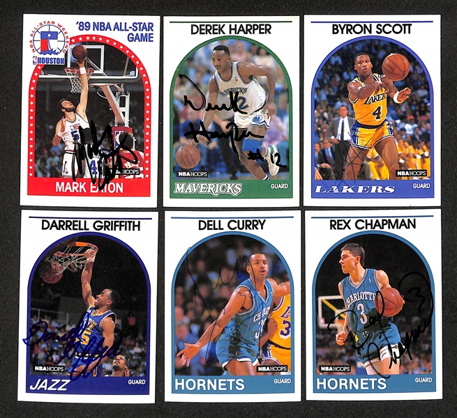 Lot of (65+) Signed 1989-90 NBA Hoops Basketball Cards inc. (2) Alex English, Larry Nance, + (JSA Auction Letter)