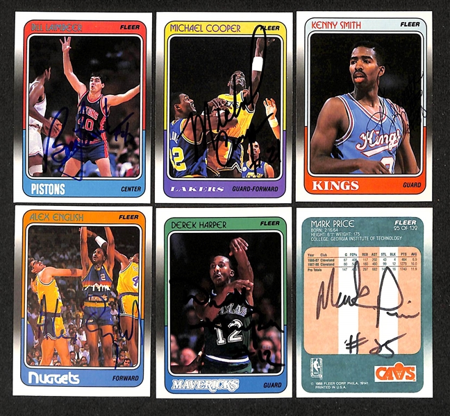 Lot of (35+) Signed 1988-89 Fleer Basketball Cards inc. Bill Laimbeer, Michael Cooper, Kenny Smith, + (JSA Auction Letter)