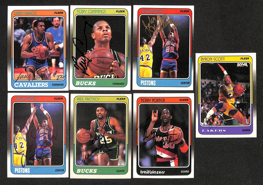 Lot of (35+) Signed 1988-89 Fleer Basketball Cards inc. Bill Laimbeer, Michael Cooper, Kenny Smith, + (JSA Auction Letter)