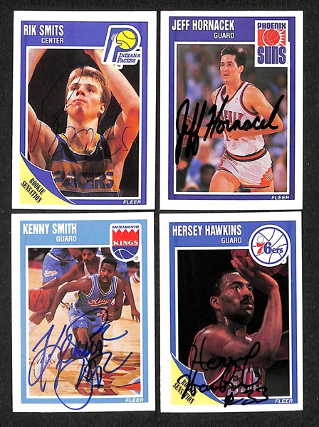 Lot of (40+) Signed 1989-90 Fleer Basketball Cards inc. Reggie Miller, Manute Bol, Michael Cooper, + (JSA Auction Letter)