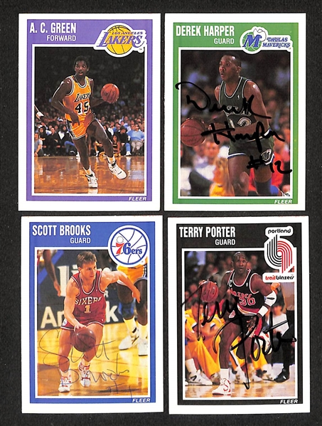 Lot of (40+) Signed 1989-90 Fleer Basketball Cards inc. Reggie Miller, Manute Bol, Michael Cooper, + (JSA Auction Letter)