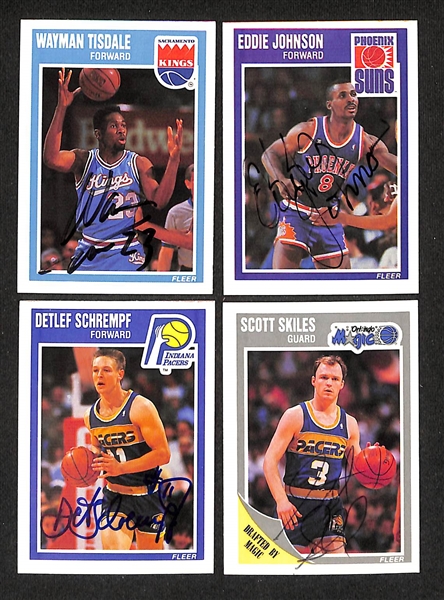 Lot of (40+) Signed 1989-90 Fleer Basketball Cards inc. Reggie Miller, Manute Bol, Michael Cooper, + (JSA Auction Letter)