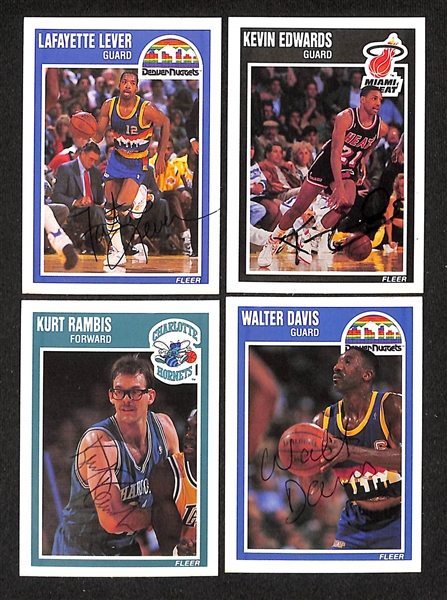 Lot of (40+) Signed 1989-90 Fleer Basketball Cards inc. Reggie Miller, Manute Bol, Michael Cooper, + (JSA Auction Letter)