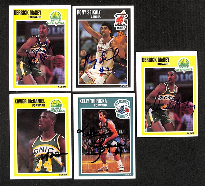 Lot of (40+) Signed 1989-90 Fleer Basketball Cards inc. Reggie Miller, Manute Bol, Michael Cooper, + (JSA Auction Letter)