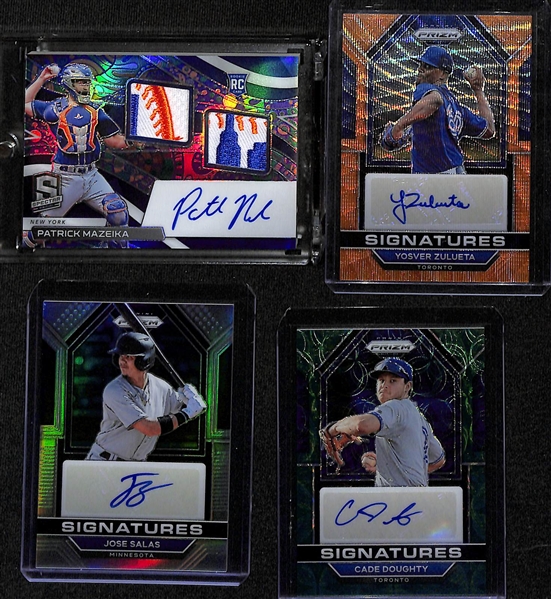 Lot of (30+) 2022 Panini Baseball Cards inc. Prizm Jordan Walker Autograph Rookie, Prizm Junior Caminero Rookie Autograph, +