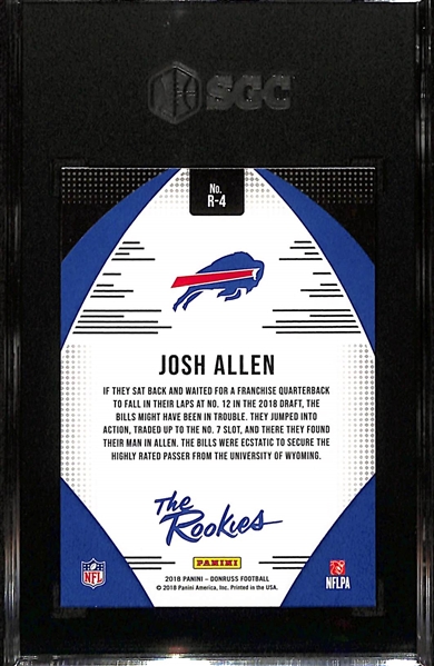 2018 Donruss The Rookies Josh Allen Rookie Card Graded SGC 10