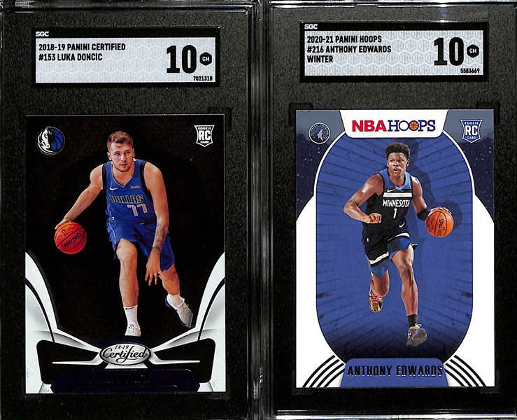 Basketball  SGC 10 Rookie Lot - Luka Doncic, Anthony Edwards, Jason Tatum, & Joel Embiid