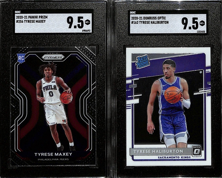 Basketball SGC 10 Rookie Lot - Tyrese Maxey, Tyrese Halliburton, Jason Tatum, & Joel Embiid (All Cards SGC 9.5 or SGC 10)