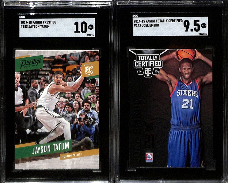 Basketball SGC 10 Rookie Lot - Tyrese Maxey, Tyrese Halliburton, Jason Tatum, & Joel Embiid (All Cards SGC 9.5 or SGC 10)