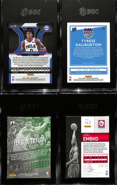 Basketball SGC 10 Rookie Lot - Tyrese Maxey, Tyrese Halliburton, Jason Tatum, & Joel Embiid (All Cards SGC 9.5 or SGC 10)