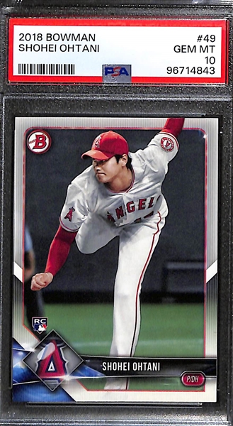 2018 Bowman Shohei Ohtani Graded Rookie Card PSA 10 Gem Mint