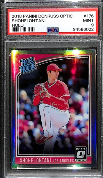 2018 Optic Shohei Ohtani Graded Rookie Card Silver Holo Graded PSA 9