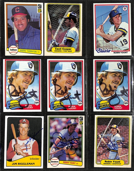 Lot of over (680+) Signed Baseball Cards Including (6) Robin Yount, Lopes, Bowa, Mota, and Griffey Sr. Also Includes Many More Autos (JSA Auction Letter)