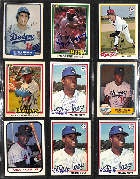 Lot of over (680+) Signed Baseball Cards Including (6) Robin Yount, Lopes, Bowa, Mota, and Griffey Sr. Also Includes Many More Autos (JSA Auction Letter)