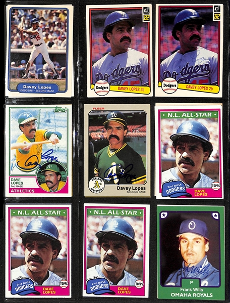 Lot of over (680+) Signed Baseball Cards Including (6) Robin Yount, Lopes, Bowa, Mota, and Griffey Sr. Also Includes Many More Autos (JSA Auction Letter)