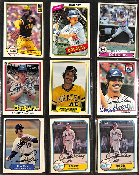 Lot of over (480+) Signed Baseball Cards Including (3) Tim Raines, Brooks Robinson, (12) Ron Cey, (8) Larry Bowa, and Many More. (JSA Auction Letter)