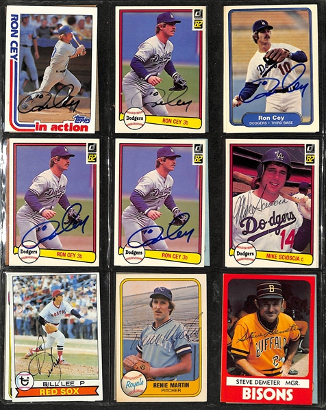 Lot of over (480+) Signed Baseball Cards Including (3) Tim Raines, Brooks Robinson, (12) Ron Cey, (8) Larry Bowa, and Many More. (JSA Auction Letter)