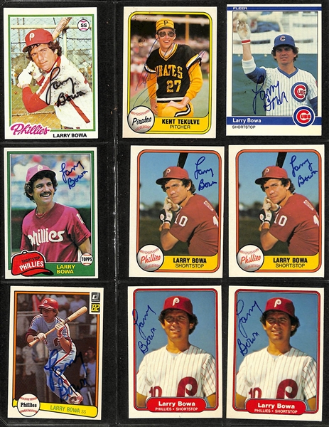 Lot of over (480+) Signed Baseball Cards Including (3) Tim Raines, Brooks Robinson, (12) Ron Cey, (8) Larry Bowa, and Many More. (JSA Auction Letter)