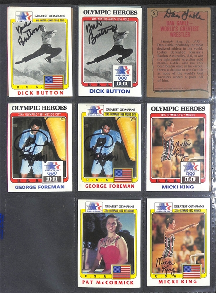 Lot of (290) Signed Olympic, Boxing, and Soccer Cards Including George Forman, Floyd Patterson, Dick Button , Chico Borja, and many more. (JSA Auction Letter)