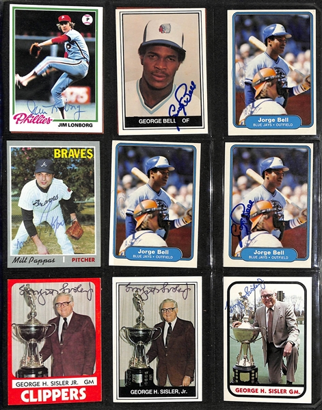 Lot of over (350) Signed Baseball Cards Including (9) Gaylord Perry, (15) Fergie Jenkins, (3) George Sisler Jr, and (4) Jorge Bell. (JSA Auction Letter)