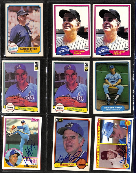 Lot of over (350) Signed Baseball Cards Including (9) Gaylord Perry, (15) Fergie Jenkins, (3) George Sisler Jr, and (4) Jorge Bell. (JSA Auction Letter)