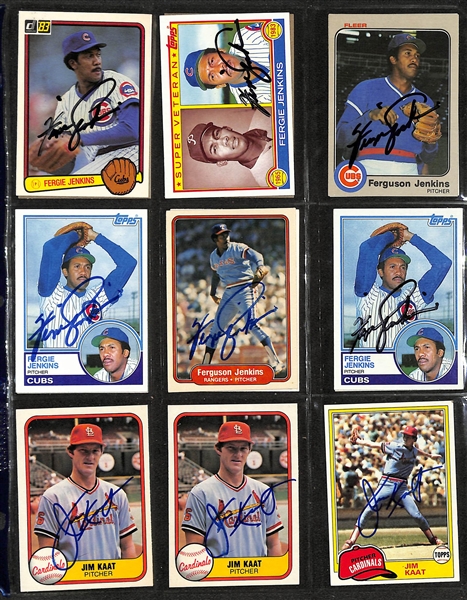 Lot of over (350) Signed Baseball Cards Including (9) Gaylord Perry, (15) Fergie Jenkins, (3) George Sisler Jr, and (4) Jorge Bell. (JSA Auction Letter)