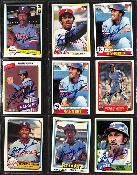 Lot of over (350) Signed Baseball Cards Including (9) Gaylord Perry, (15) Fergie Jenkins, (3) George Sisler Jr, and (4) Jorge Bell. (JSA Auction Letter)