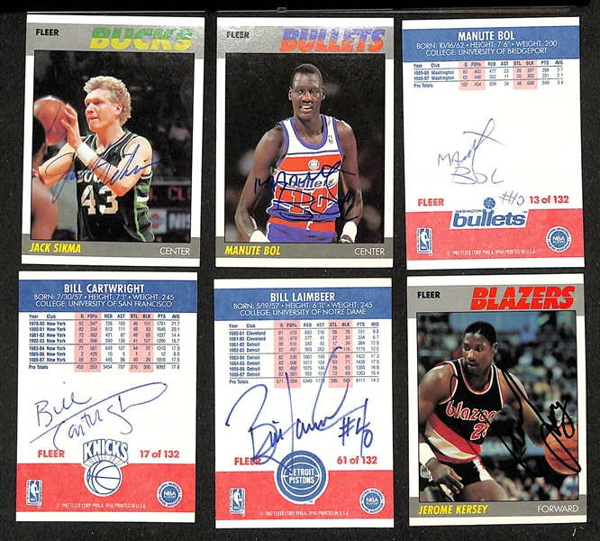 Lot of (50+) Signed 1987-88 Fleer Basketball Cards inc. (2) Terry Porter, Ricky Pierce, Charles Oakley, + (JSA Auction Letter)