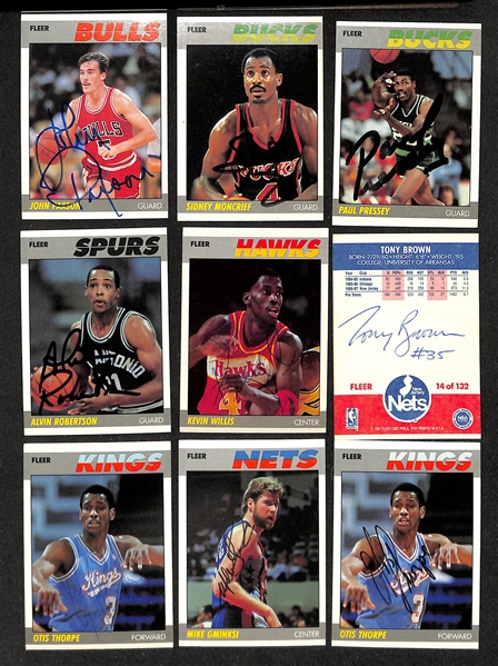 Lot of (50+) Signed 1987-88 Fleer Basketball Cards inc. (2) Terry Porter, Ricky Pierce, Charles Oakley, + (JSA Auction Letter)