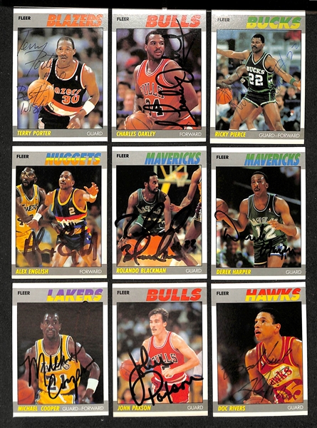 Lot of (50+) Signed 1987-88 Fleer Basketball Cards inc. Isiah Thomas, Bill Laimbeer, Brad Daugherty, + (JSA Auction Letter)