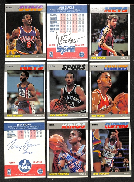 Lot of (50+) Signed 1987-88 Fleer Basketball Cards inc. Isiah Thomas, Bill Laimbeer, Brad Daugherty, + (JSA Auction Letter)