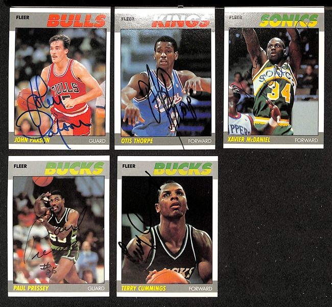 Lot of (50+) Signed 1987-88 Fleer Basketball Cards inc. Isiah Thomas, Bill Laimbeer, Brad Daugherty, + (JSA Auction Letter)