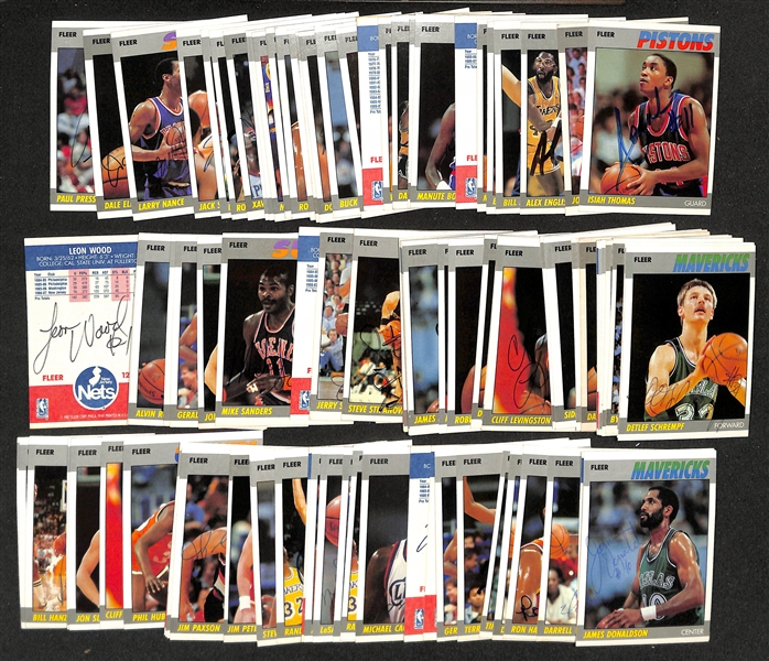 Lot of (75+) Signed 1987-88 Fleer Basketball Cards inc. Isiah Thomas, Joe Dumars, Alex English, + (JSA Auction Letter) 