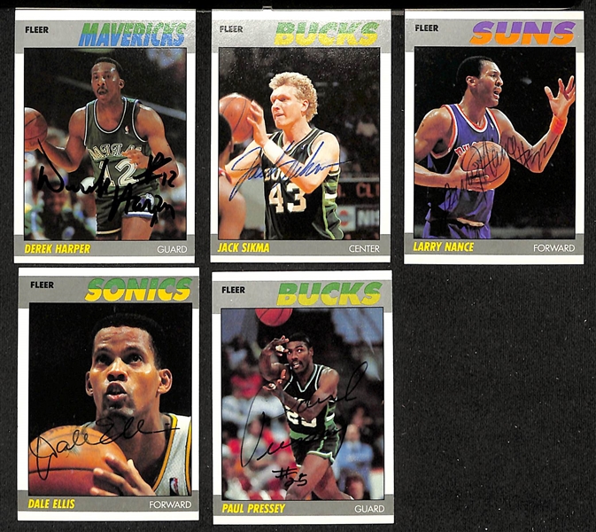 Lot of (75+) Signed 1987-88 Fleer Basketball Cards inc. Isiah Thomas, Joe Dumars, Alex English, + (JSA Auction Letter) 