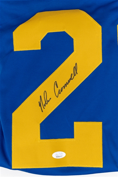 Lot of (2) Autographed Custom St Louis Rams Football Jerseys inc. Kurt Warner & Nolan Cromwell (JSA)