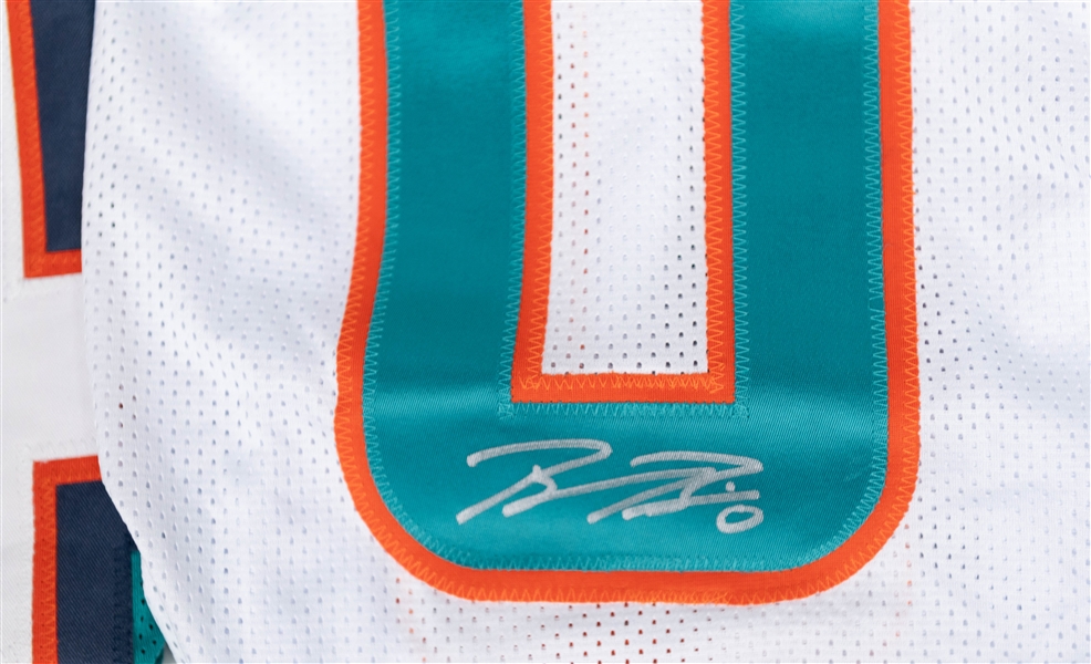 Lot of (3) Autographed Custom Miami Dolphins Football Jerseys inc. Ricky Williams, Braxton Berrios & Mark Duper (JSA)