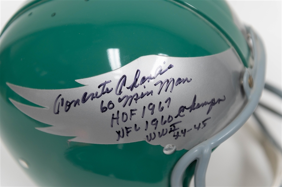 Chuck Bednarik Signed Full-Size Philadelphia Eagles Helmet Signed as Concrete Charlie w. Multiple Inscriptions + (JSA Auction Letter)