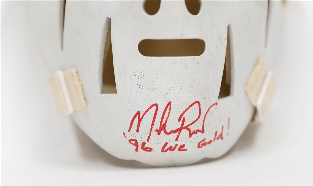 Signed USA Winter Olympics Jim Craig Replica Hockey Mask w. Jim Craig, Mike Richter, Multiple Inscriptions, + (JSA Auction Letter)